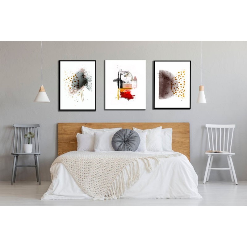 Arte moderno, 3 Cuadros abstractos estilo nórdico combinados, decoración pared, Cuadros Abstractos Pintura Abstracta venta online